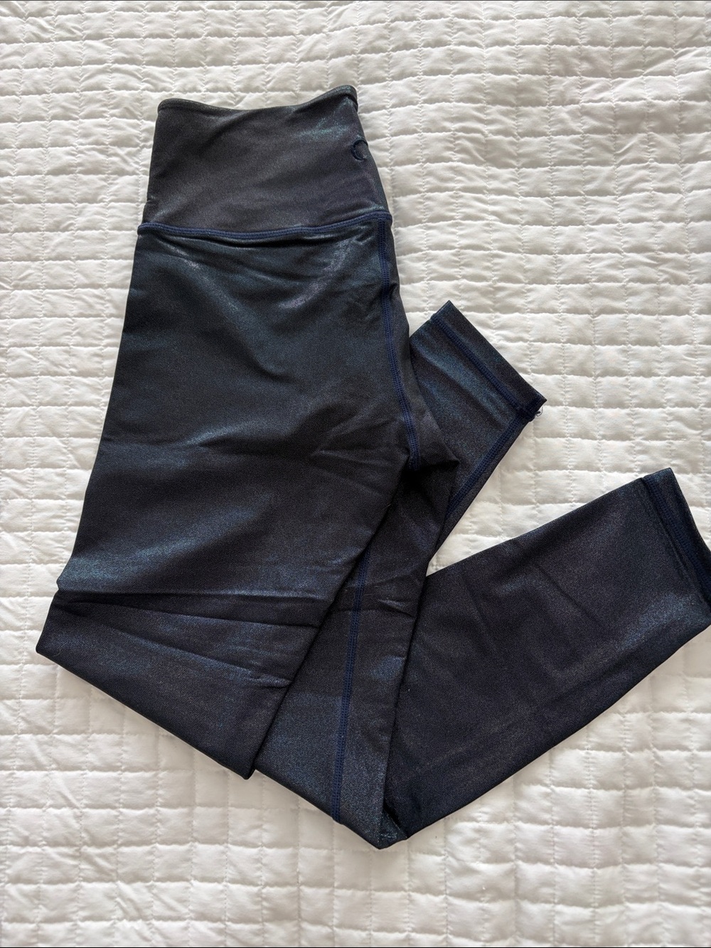 ZYIA Navy High-Waist Shimmer Leggings